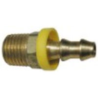 Solid Brass Male Hose Barb Fitting - 1/4 In NPT - 3/8 In Hose ID