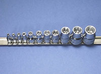 1/4, 3/8, 1/2 In Dr Female Torx Set E4-E20 - 11-Pc on Rail