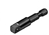 Cordless Drill Hex to Square Adapter - 1/4 In