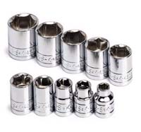 3/8 In Dr 6-Pt Std Fractional Socket Set - 10-pc