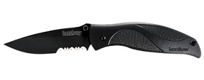 Ken Onion Black Out Knife - Serrated Edge