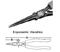 ERGO Long Nose Pliers - Slim Head - Smooth Jaw