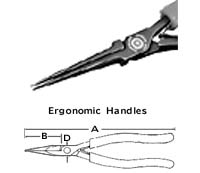 ERGO Needle Nose Pliers - Extra Long Head - Smooth Jaw