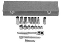 3/8 In Drive 6-Pt Std / Deep SAE Socket Set - 18-Pc