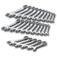 SuperKrome Fractional / Metric Stubby Wrench Set - 25-Pc