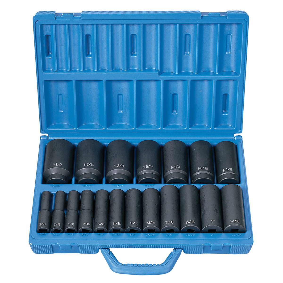 1/2" Drive 19 Pc. Deep Length Fractional Master Set