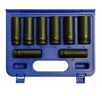 1/2 In Dr Wheel Lug Nut Remover Deep Impact Socket Set - 8