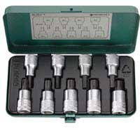 54CV/9 Spline Head Screwdriver Sockets 54CV/9 - 9-Pc