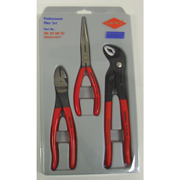 Knipex 00 20 08 US2 3 Piece Pliers Set with Cobra Pliers