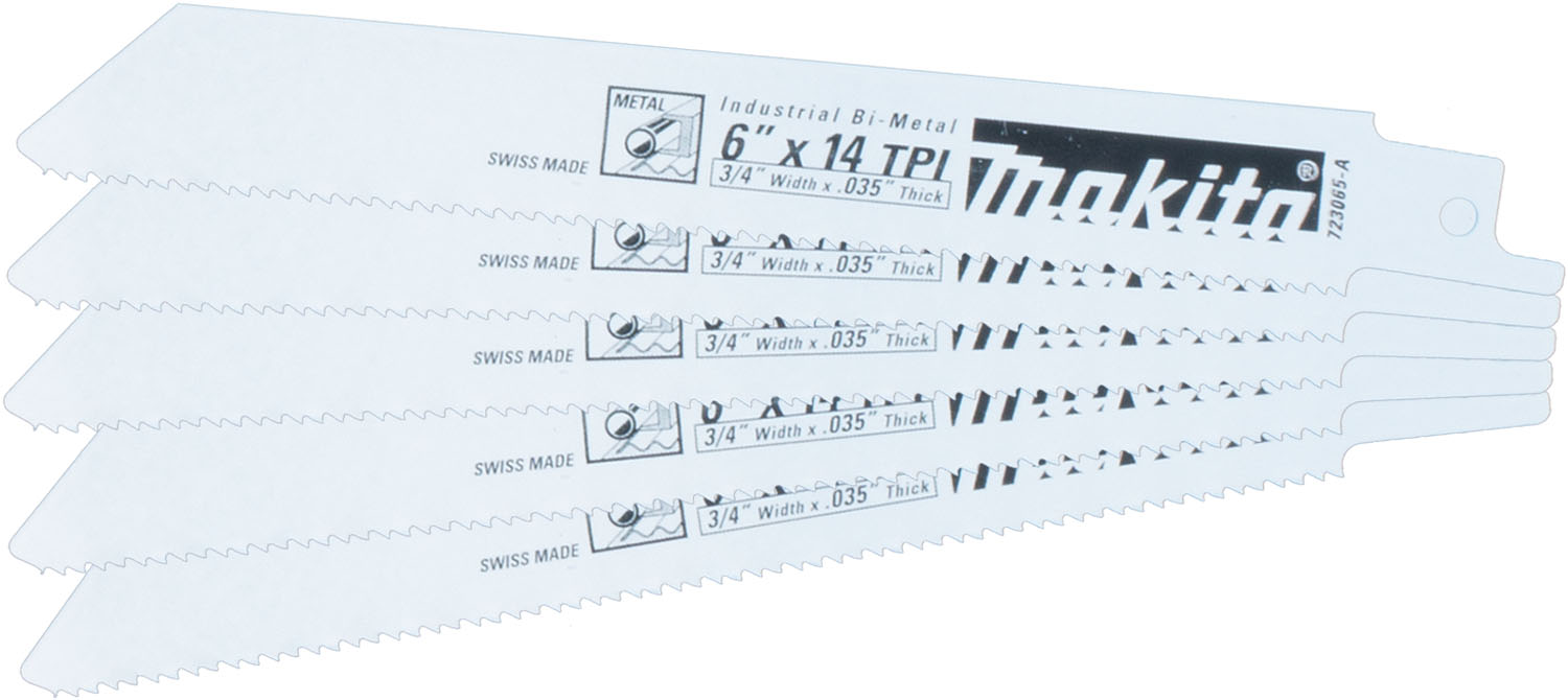 Recipro Saw Blade 14T x 6 In for Metal 5/Pk