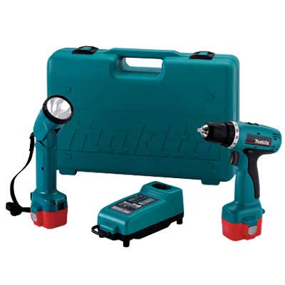 3/8 In Dr 9.6V Deluxe Cordless Drill w/ 2 Batteries & Flashlight