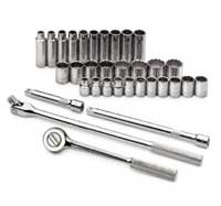 1/2 In Dr 12-Pt Metric Socket Set - 33-Pc