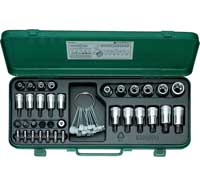 89TX Torx Socket Set - 1/4, 3/8, 1/2 In Drive