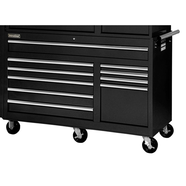 10 Drawer Cabinet 56-1/2 In x 24 In - Black