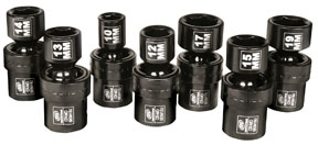 3/8 In Dr Swivel Universal Flex Metric Impact Socket Set - 7-Pc