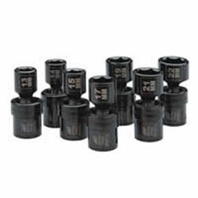 1/2 In Drive Swivel Universal Flex Metric Impact Socket Set 7 Pc