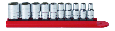 1/4 In Drive 6 Point SAE Socket Set - 10-Pc