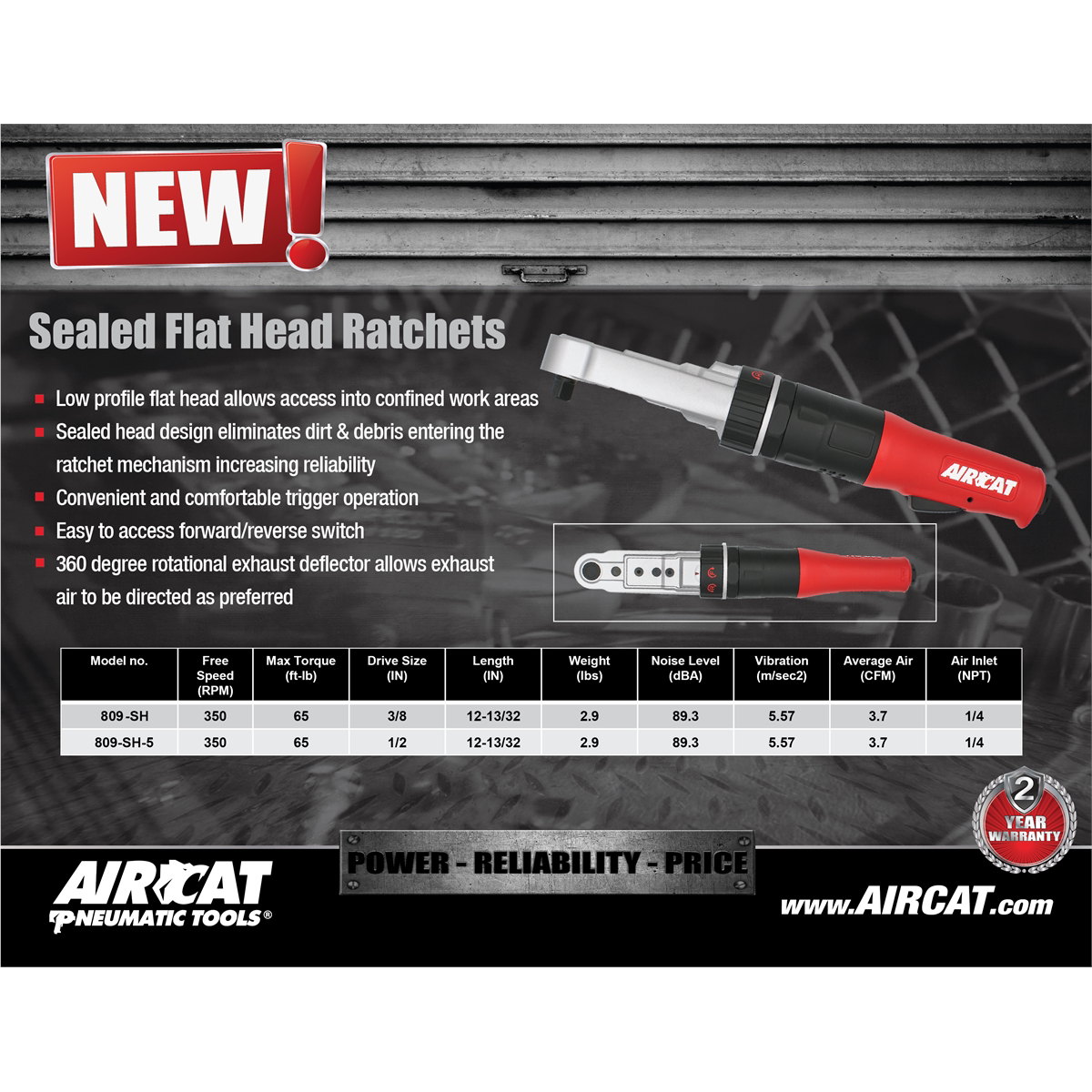 3/8" Flat Head Ratchet