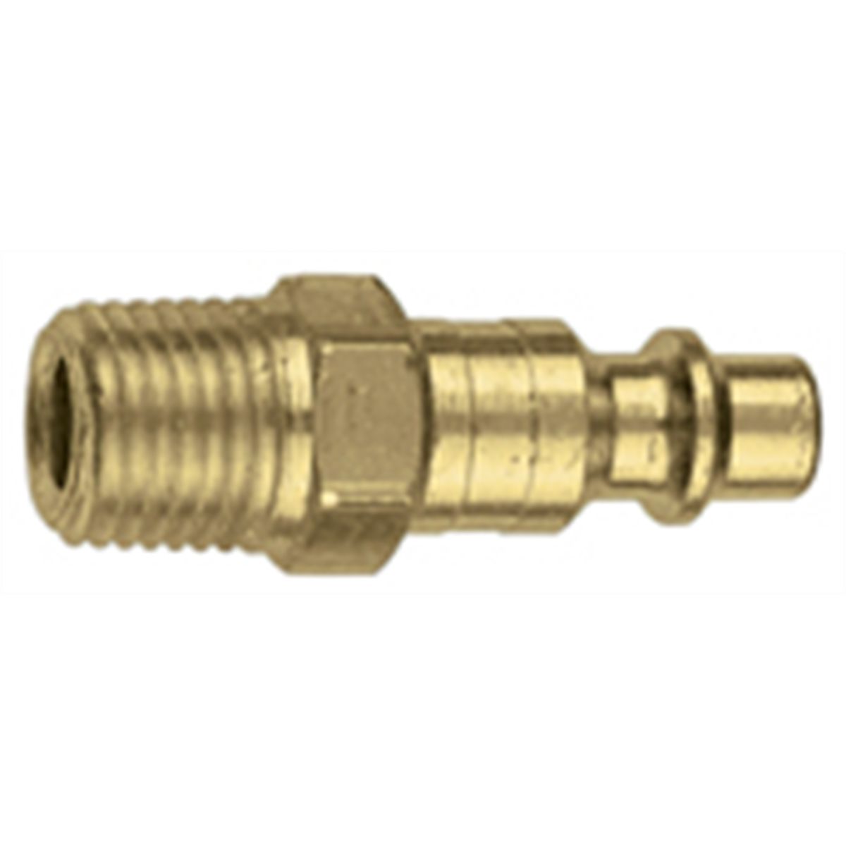 Male Thread Industrial Interchange Brass Coupler Plug - 1/4 In N