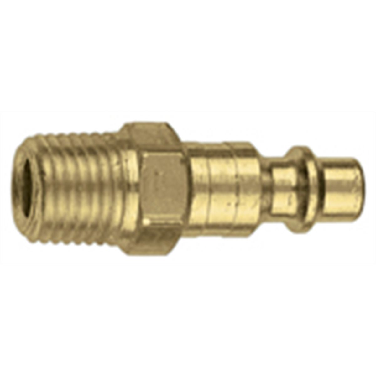 Male Thread Industrial Interchange Brass Coupler Plug - 1/4 In N