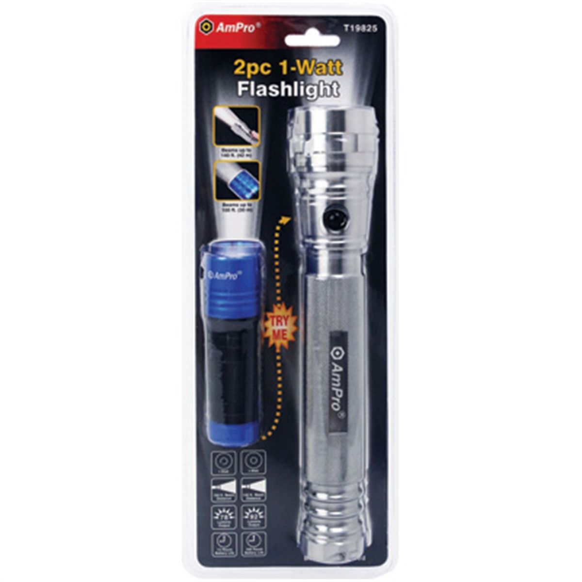 2pc 1 Watt Flashlight Set