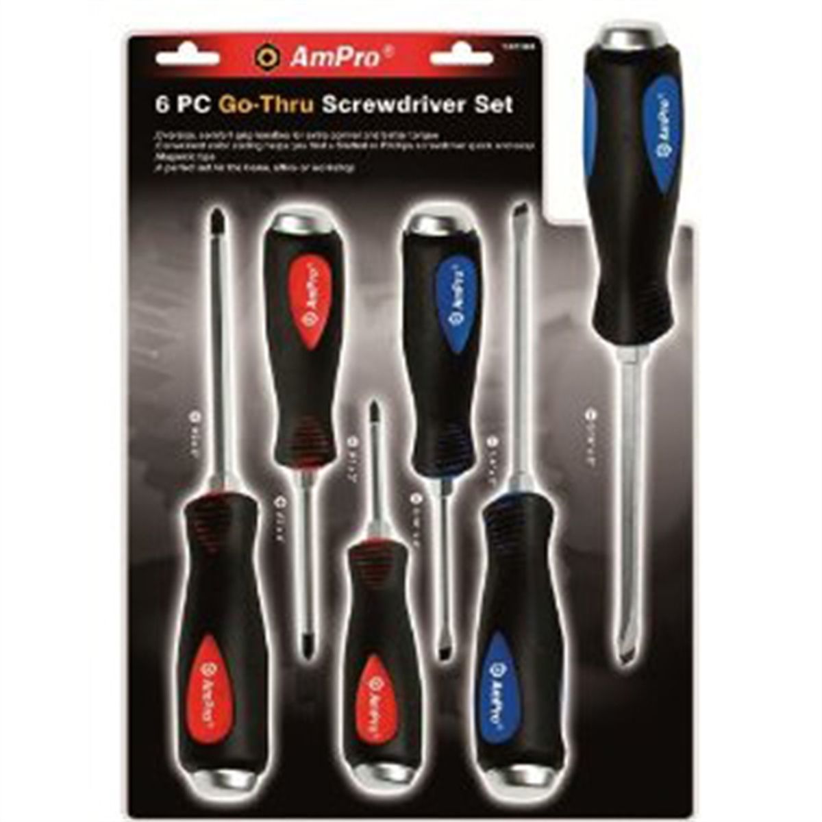 6pc go-thru screwdriver set