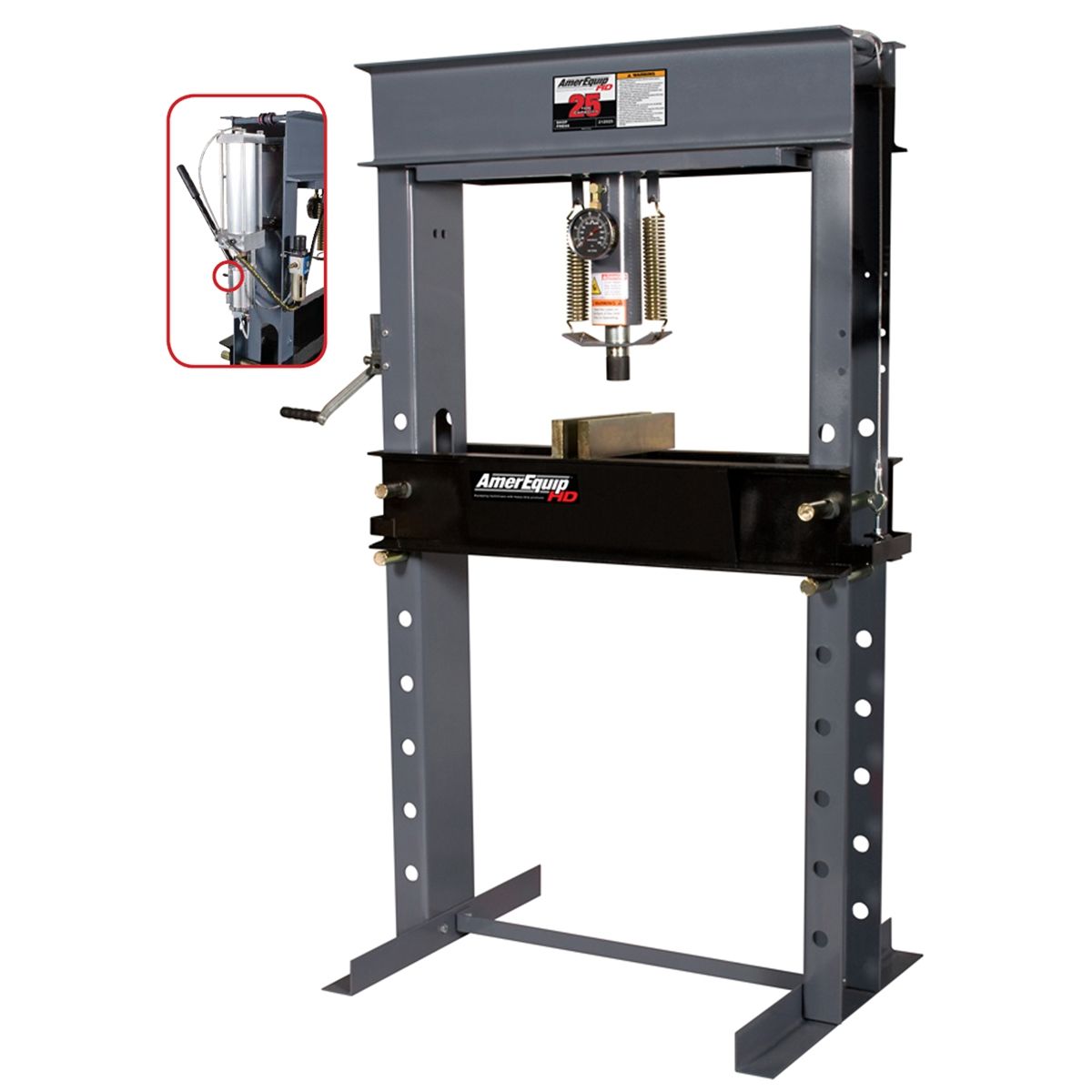 25 Ton Air/Hydraulic Shop Press with Air Assist