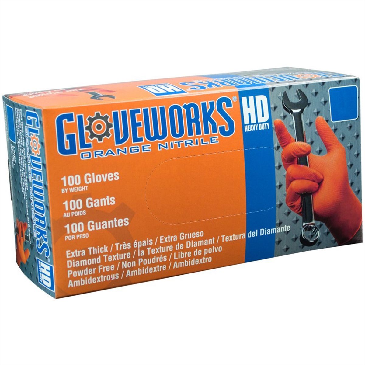 Industrial Orange Nitrile Gloves