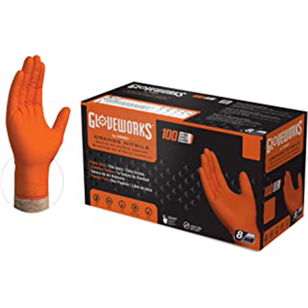 Gloves Gloveworks HD Orange Nitrile XXL