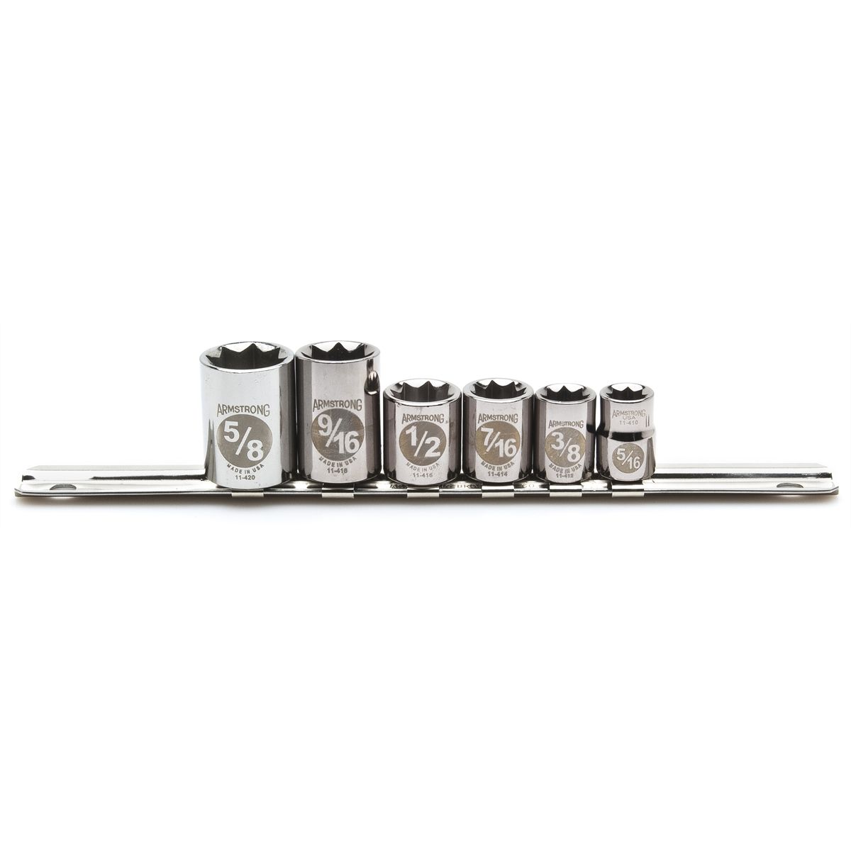 6 Piece 3/8" Drive 8 Point Socket Set