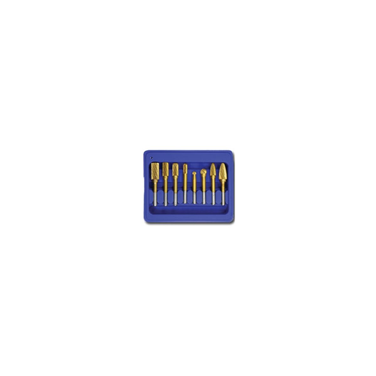 Double Cut Carbide Rotary Bur Set w/ Titanium Tips - 8-Pc