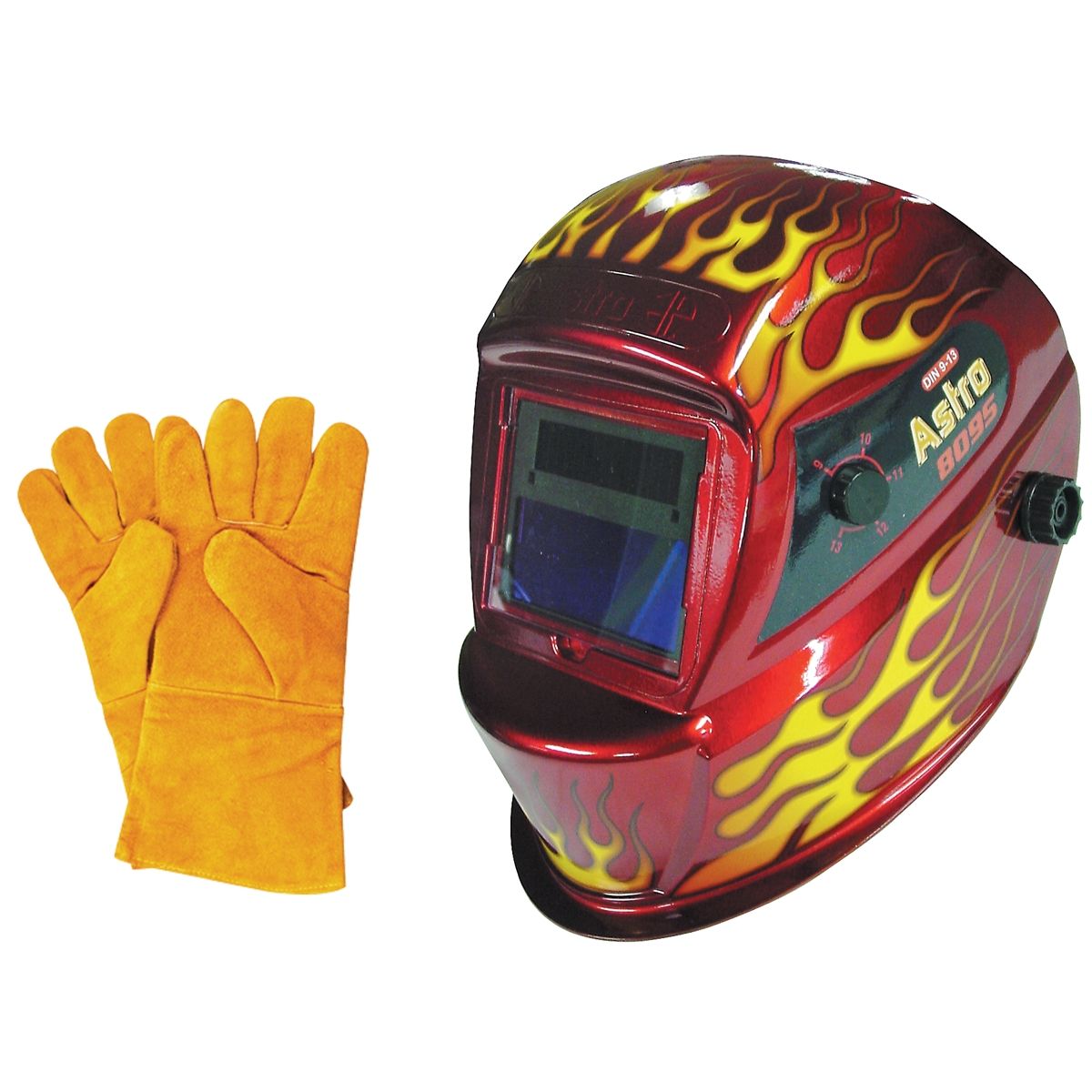 Welding Helmet Deluxe Auto-Darkening Solar Flames