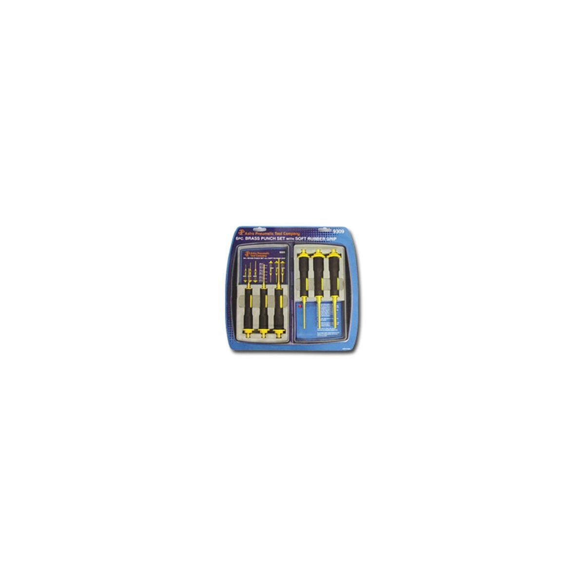 Brass Punch Set w/ Soft Rubber Grip - 6-Pc