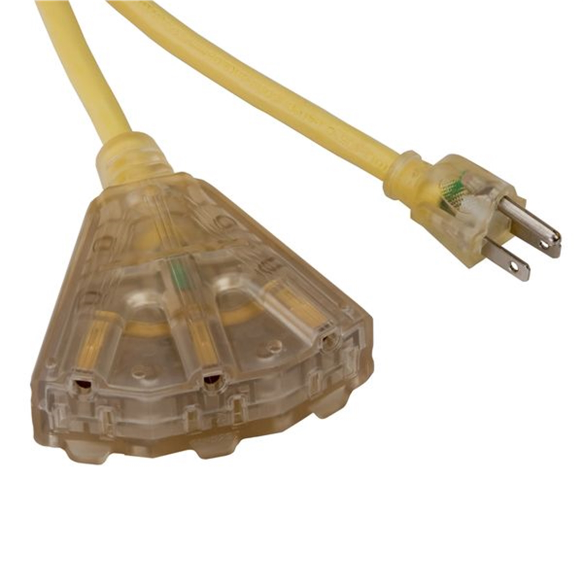 Contractor Grade TripleTap Lighted End Extension Cord Bayco Products