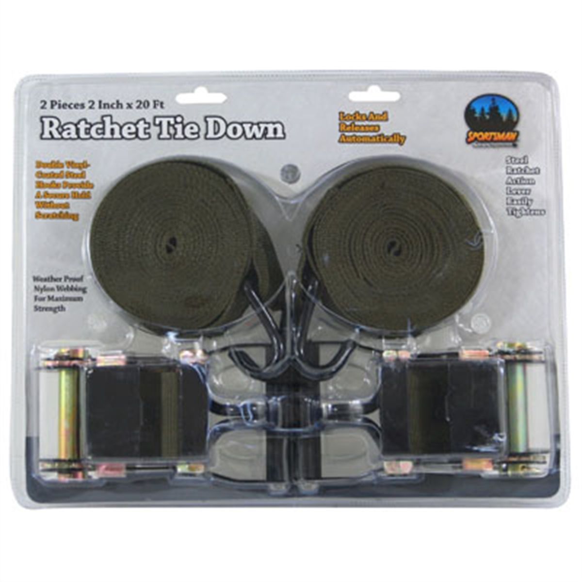 2 Piece Ratchet Tie Down Set