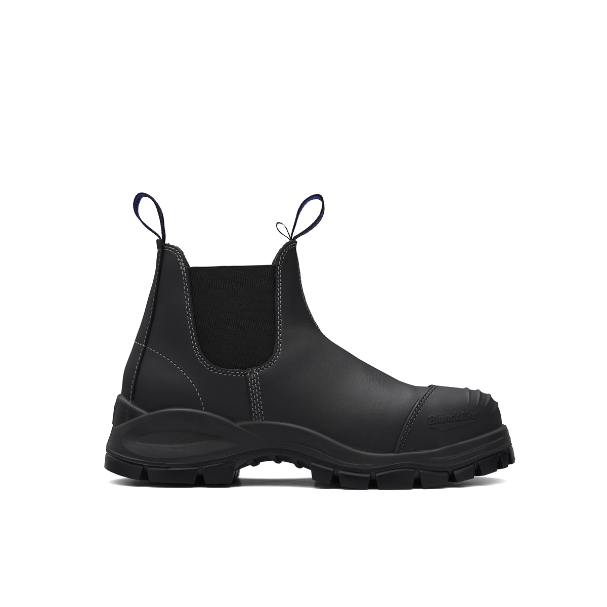 Blundstone Steel Toe Slip-On Boots with Kick Guard Black