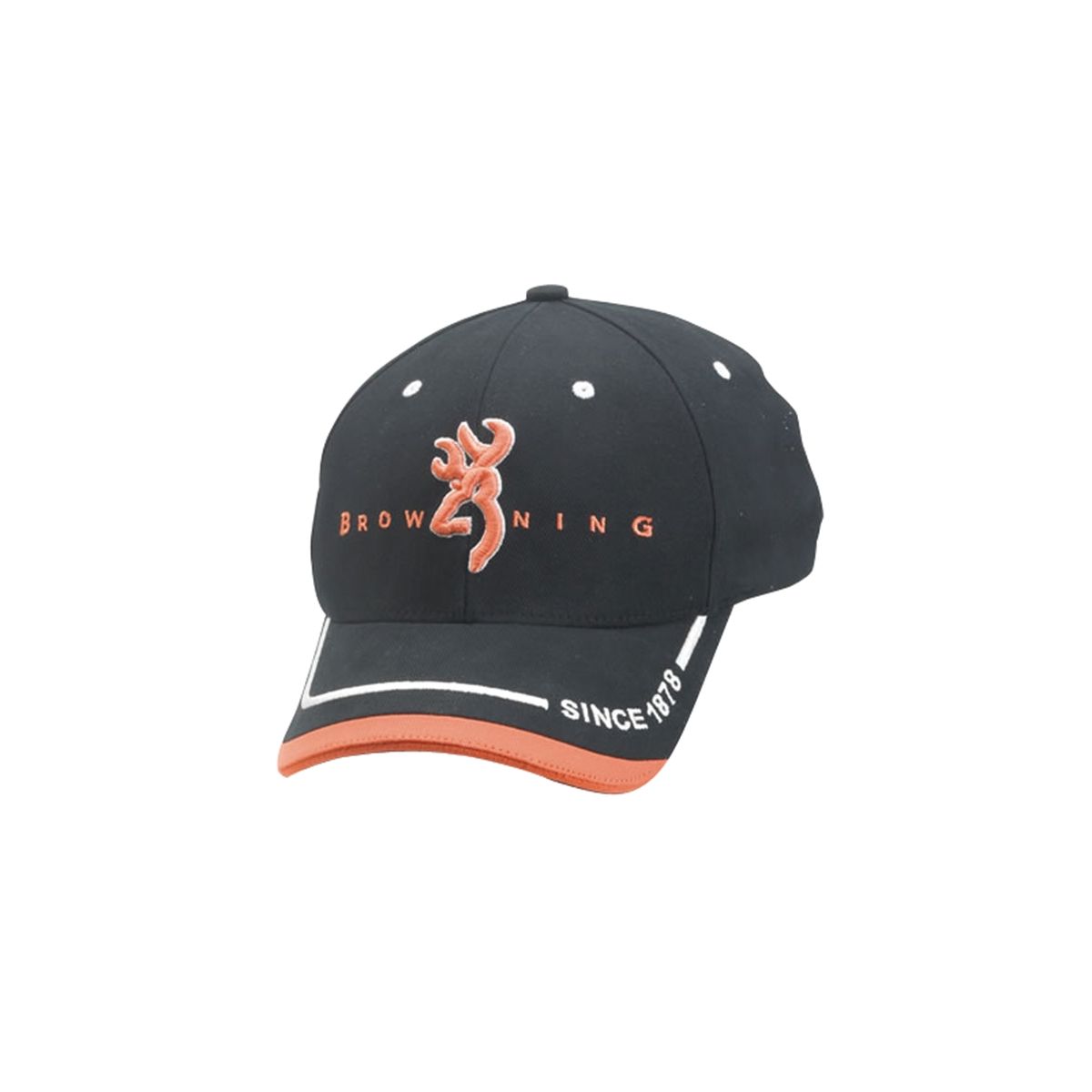 flex fit stretch logo brim tip cap black w/ orange