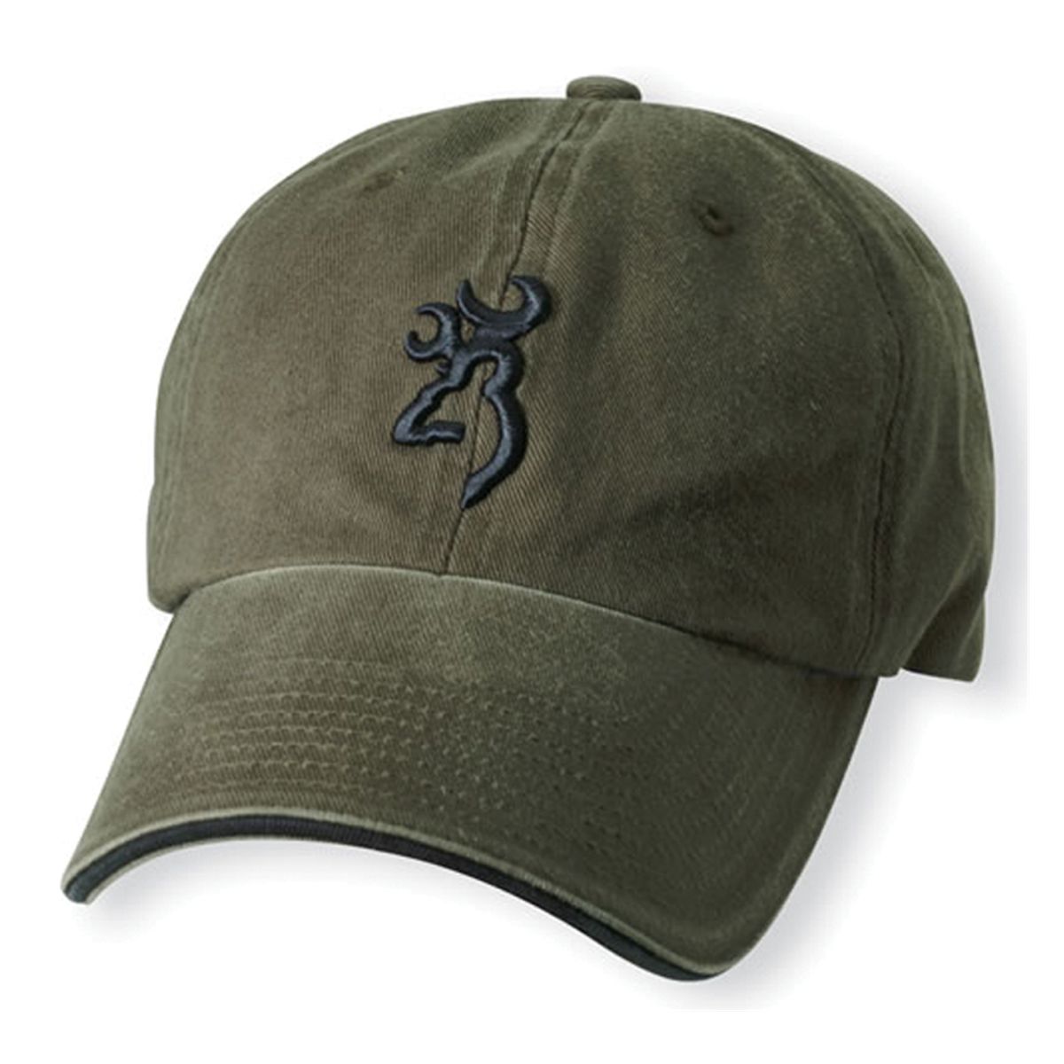 twiil cap w/ 3D buckmark and pipe brim olive color