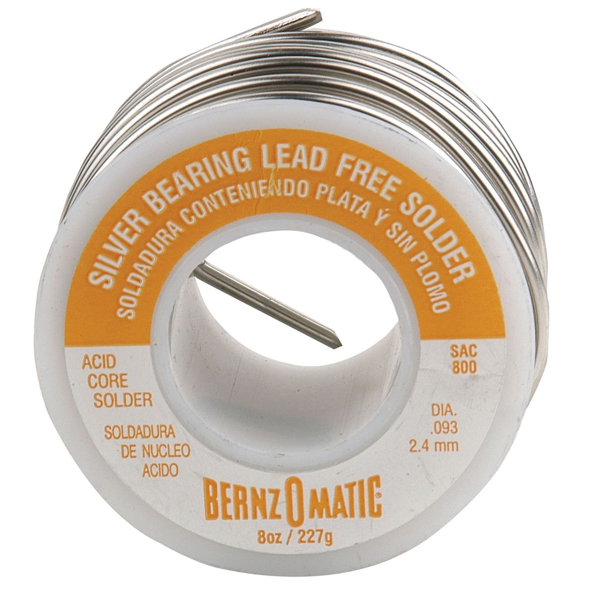 SAC800 Metal Work Lead Free Acid Core Solder - 8 oz.