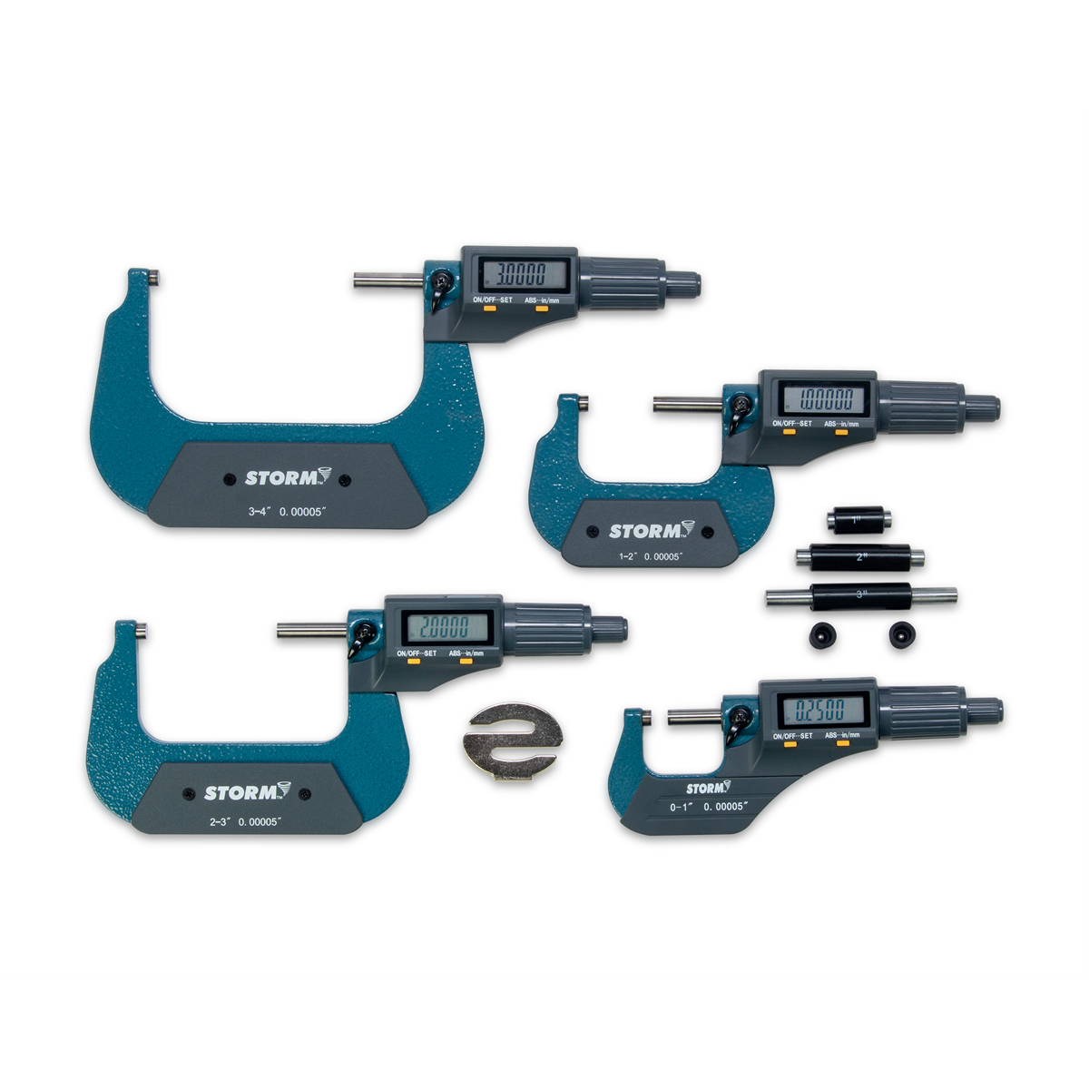Central Tools 3M314 4-Piece Digital Micrometer Set