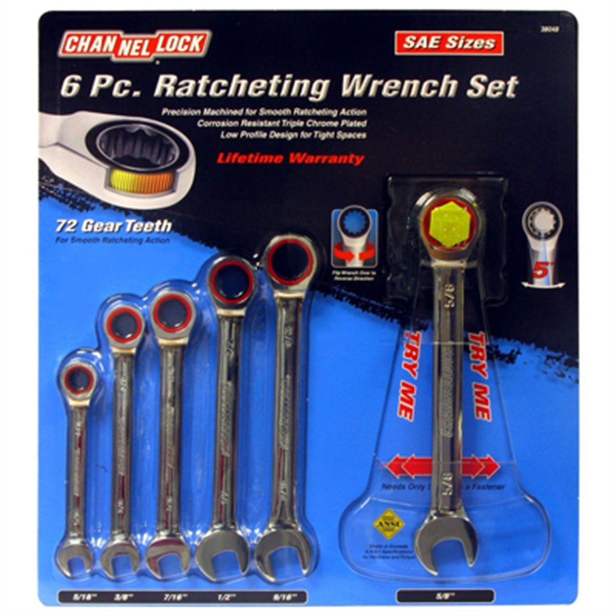 6 pc SAE Ratcheting Wrench Set