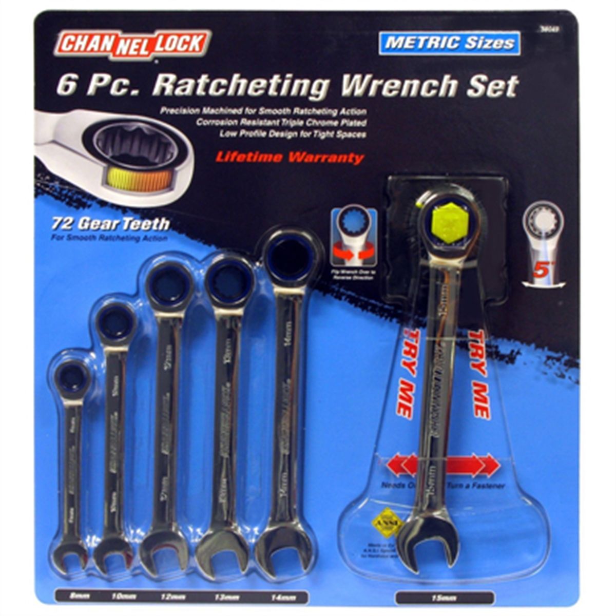 6 pc Metric Ratcheting Wrench
