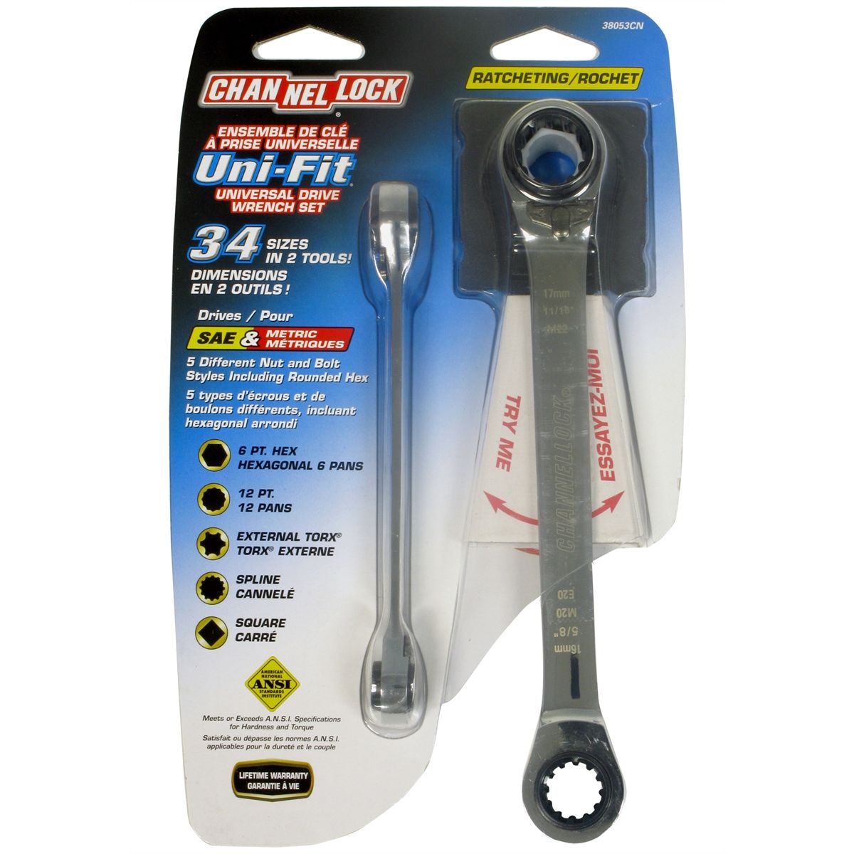 2 PC. Uni- Fit 4-in-1 Ratcheting Wrenches
