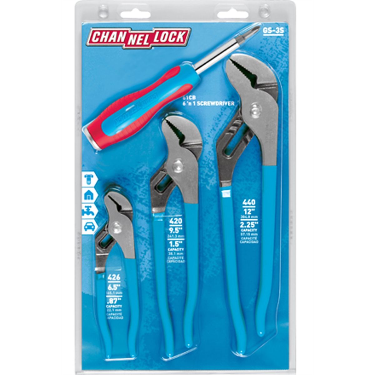 Pliers Set - 3-Pc Tongue and Groove - 426, 420 and...