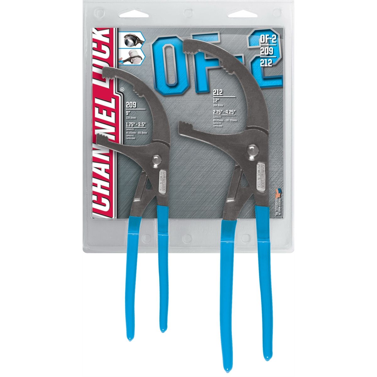 2 PC. OIL FILTER PLIER SET 9" and 12" Pliers...