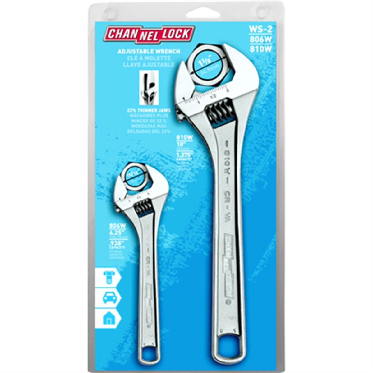 2 PIECE ADJUSTABLE WRENCH (6IN & 10IN)