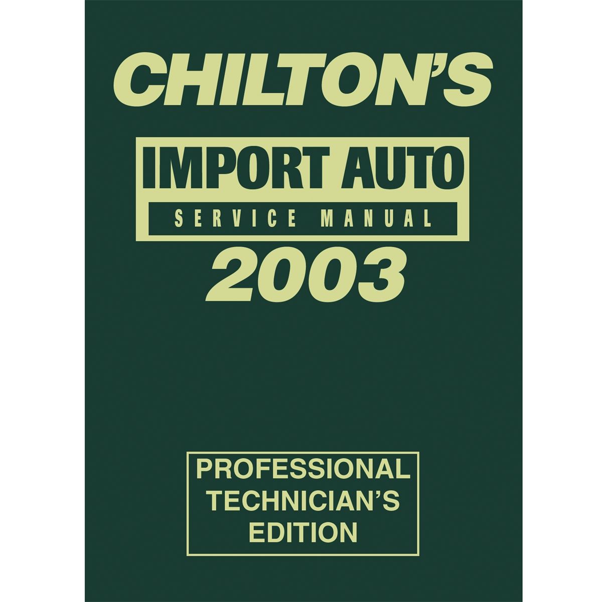 Professional Service Manual Import 1999 - 2003