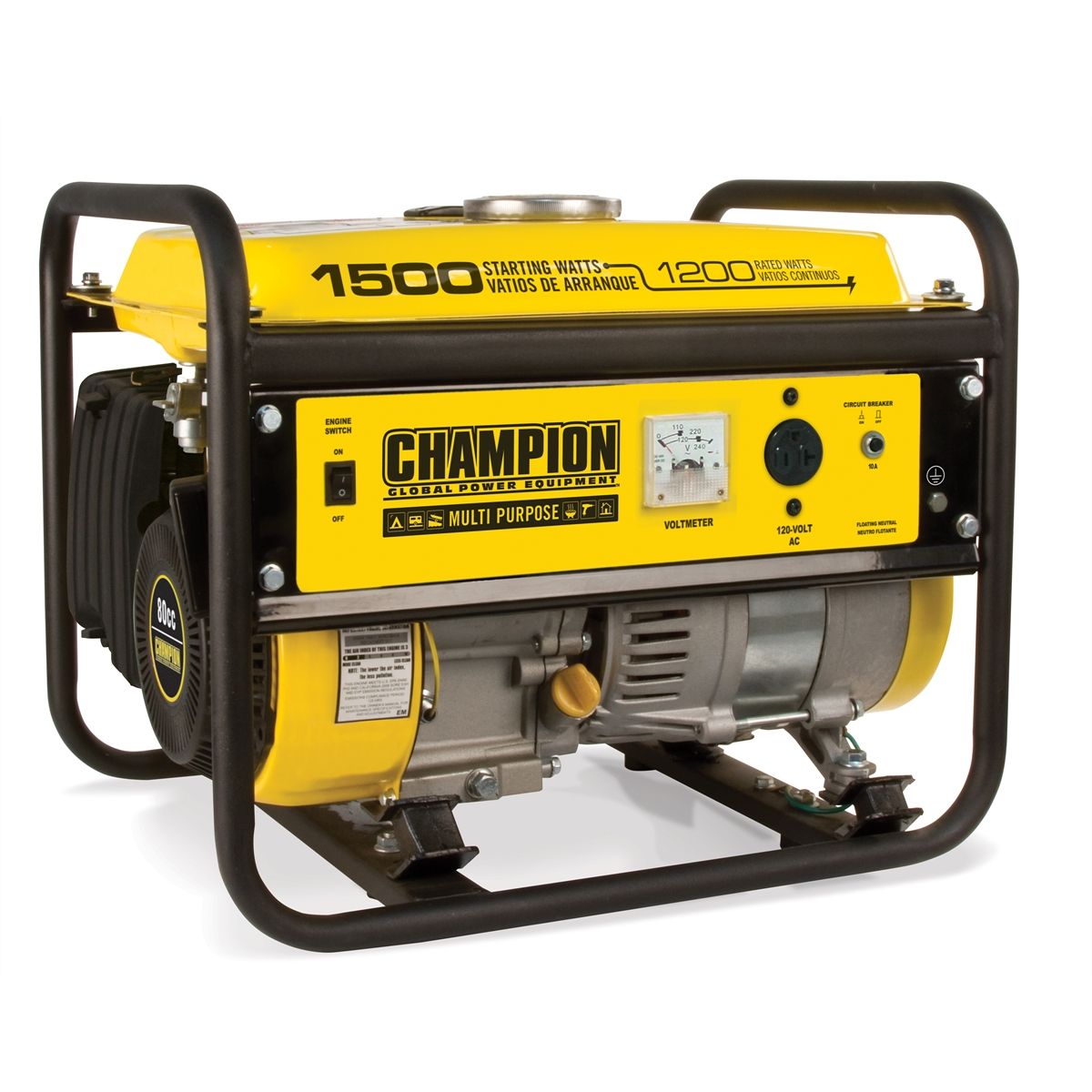 1200/1500 Watt Portable Gas-Powered Generator CARB