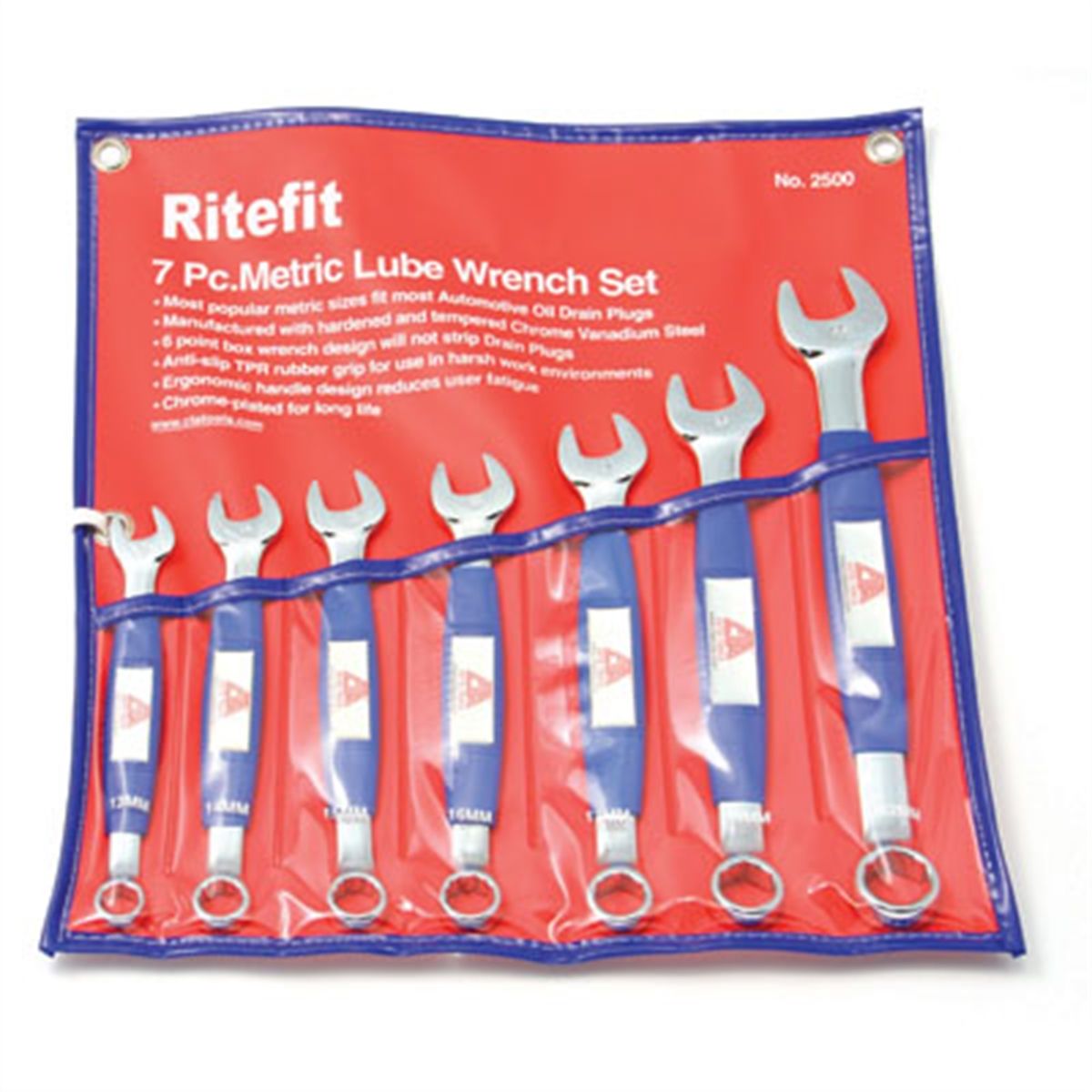 Metric 6 Pt Offset Drain Plug Wrench 7 Pc