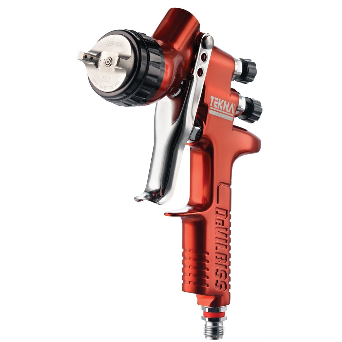 Tekna Copper Gravity Feed Spray Gun Uncupped, 1.3 and 1.4 Needle